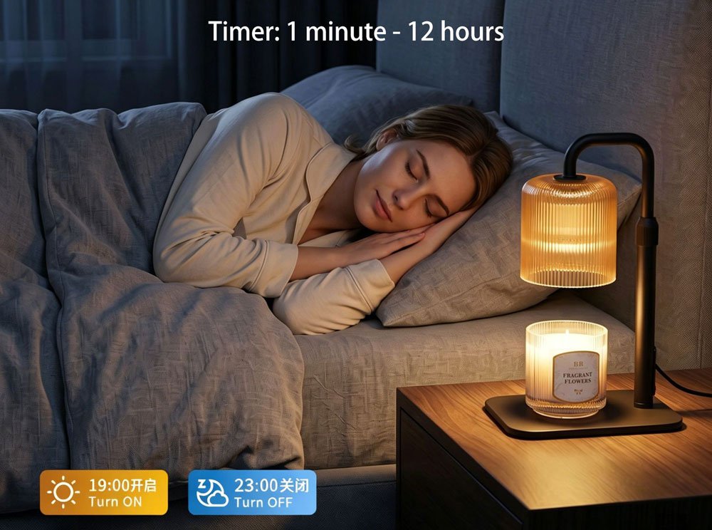 candle aroma warmer lamp with cycle timer