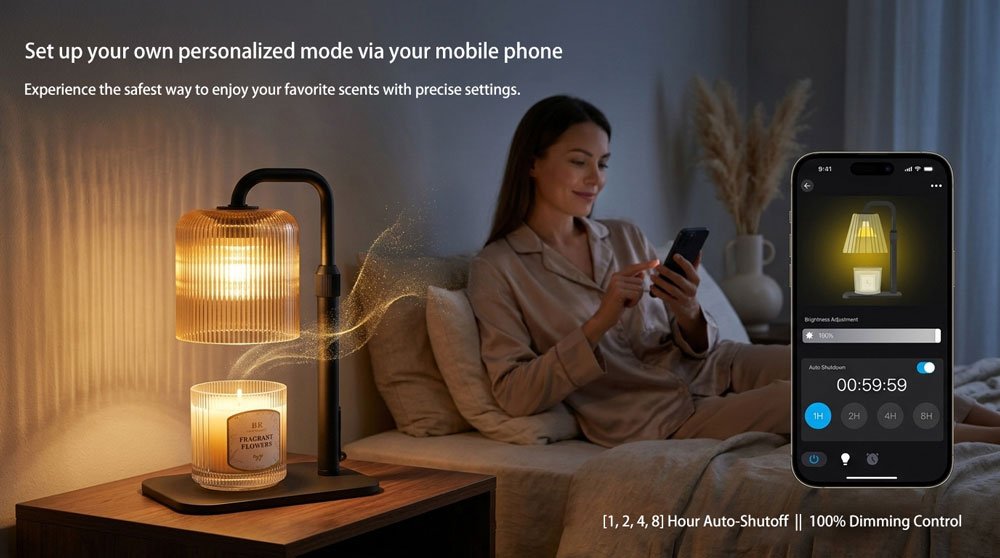 candle aroma warmer lamp with cycle timer