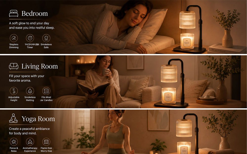 candle aroma warmer lamp with cycle timer