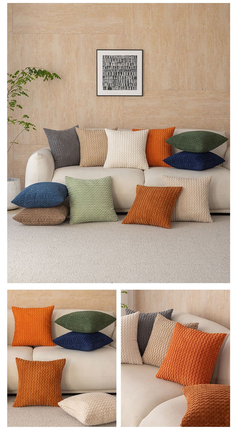 Luxury 3D Bubble Particle Solid Color Pillow Cover