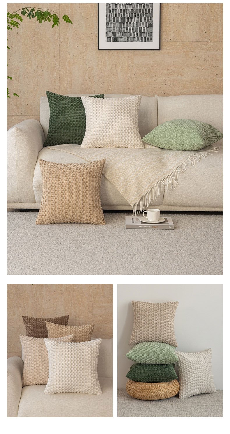 Luxury 3D Bubble Particle Solid Color Pillow Cover