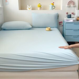 Home summer cooling fitted sheet set instant chill, skin friendly & breathable