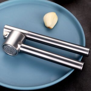 garlic press, stainless steel garlic mincer & crusher