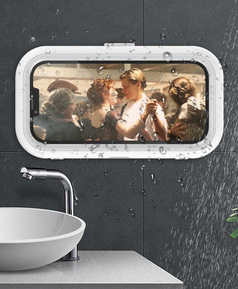 shower phone holder waterproof 360° rotatable retractable adjustable