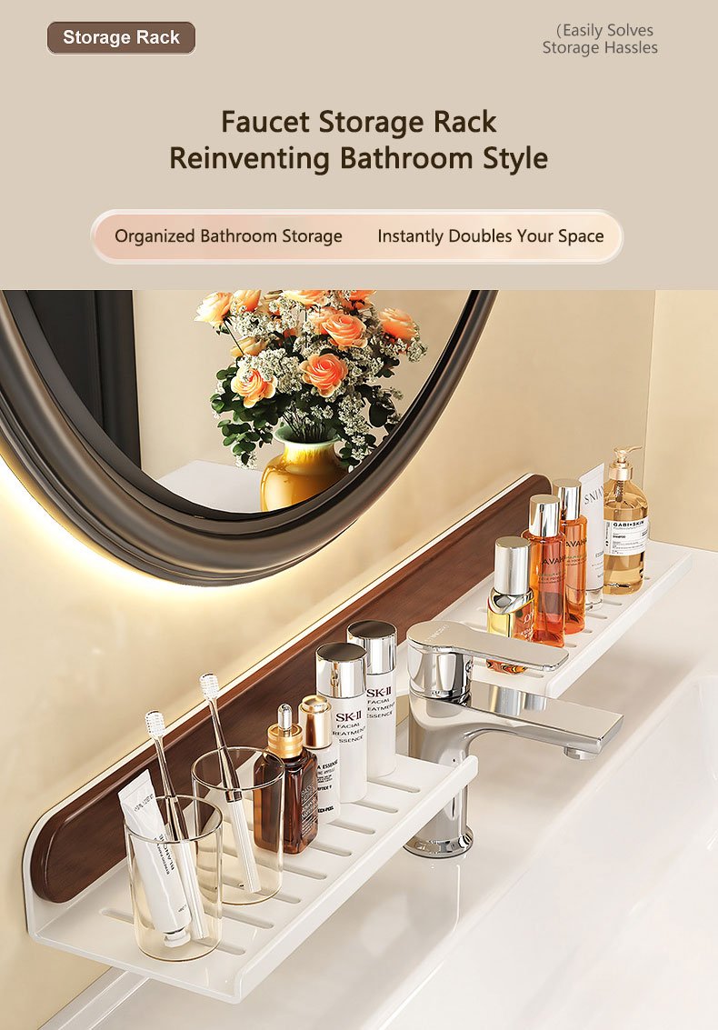 bathroom sink faucet shelf & storage rack