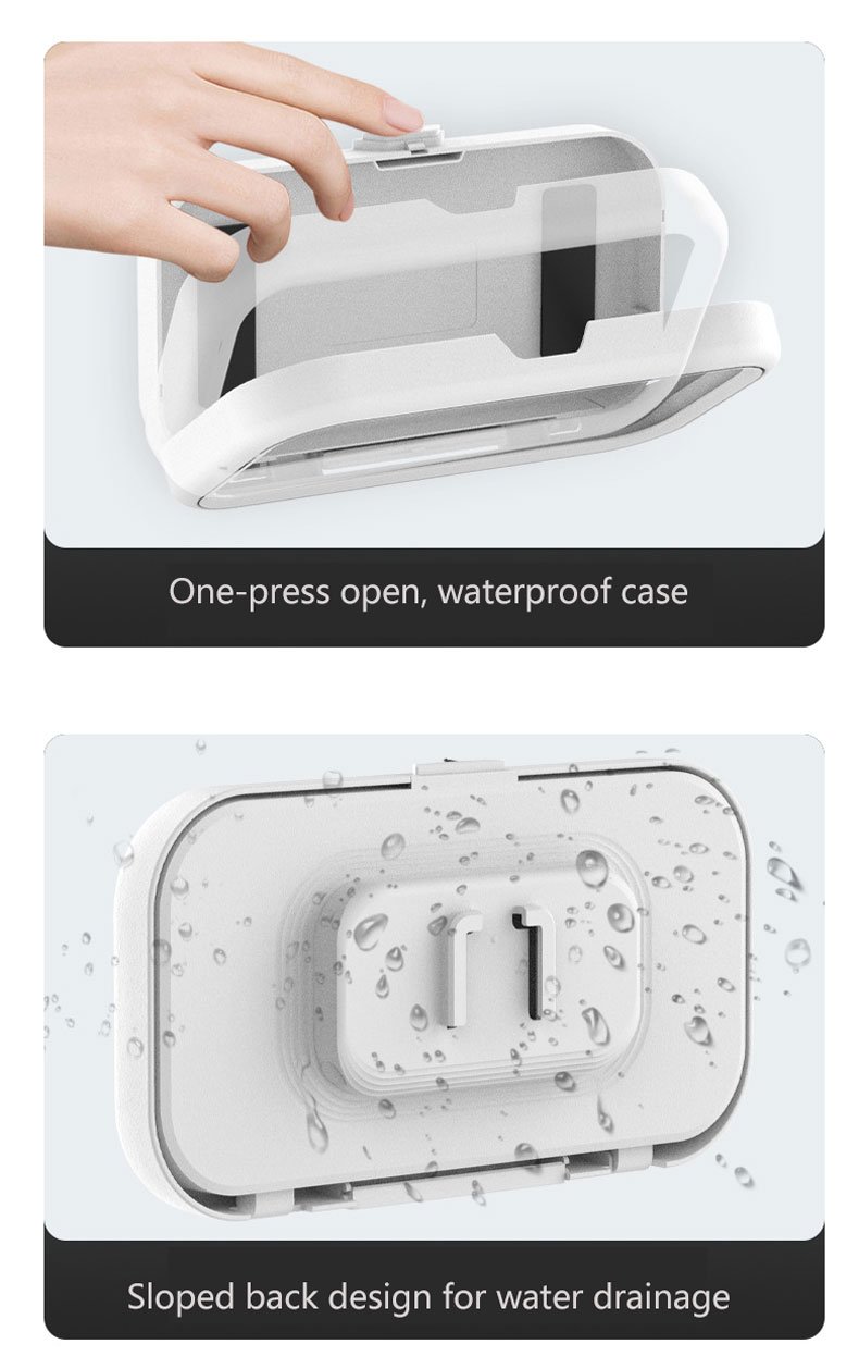 shower phone holder waterproof 360° rotatable retractable adjustable