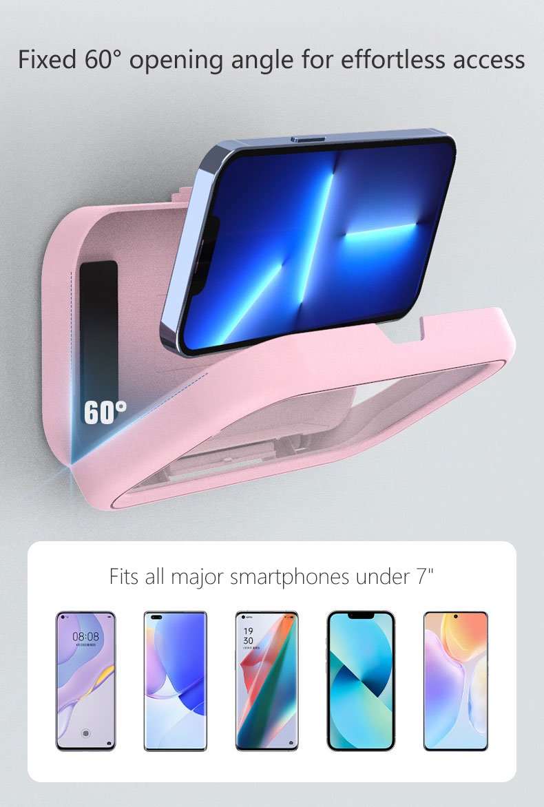 shower phone holder waterproof 360° rotatable retractable adjustable