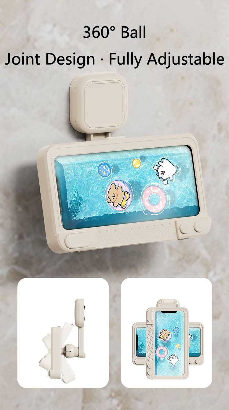 no drill bathroom waterproof phone holder