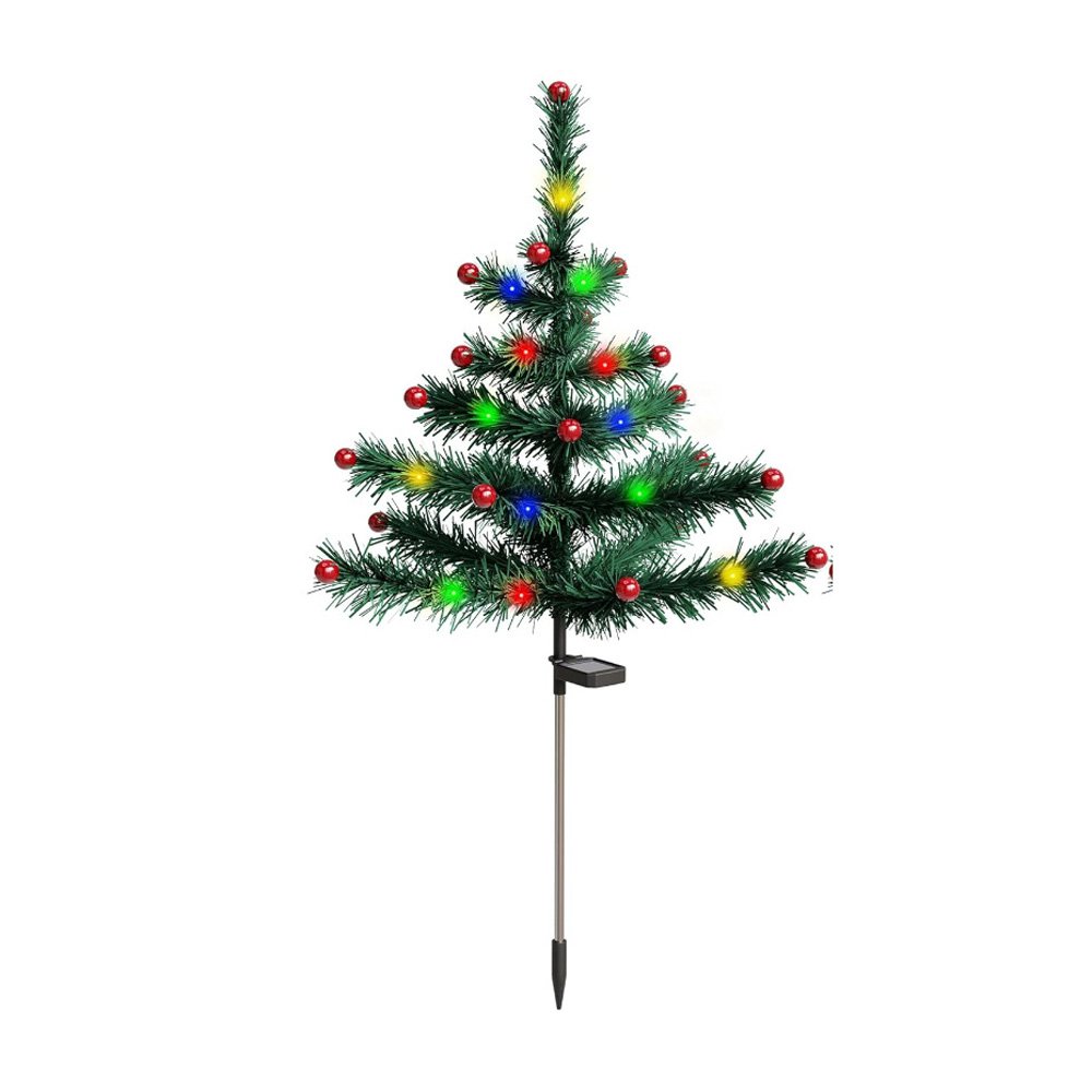 outdoor garden waterproof solar christmas tree pathway lights