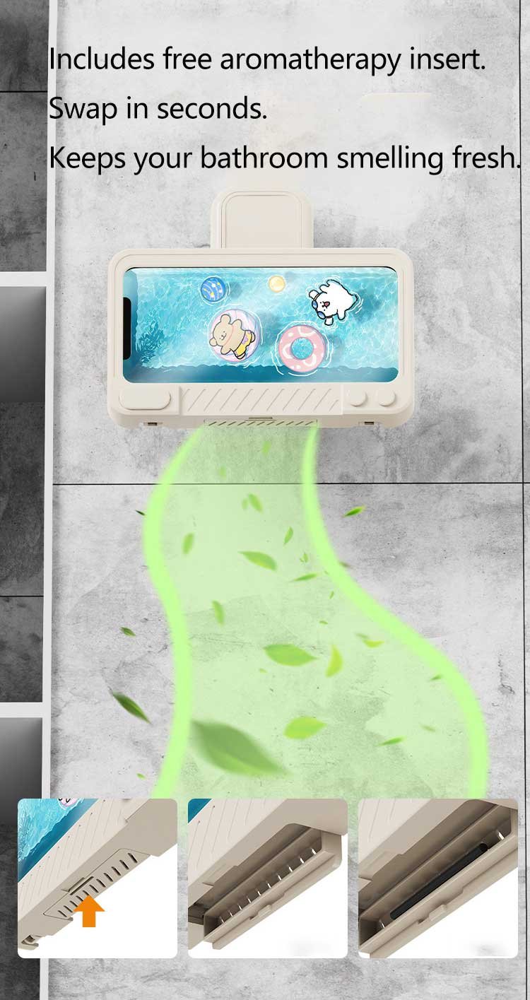 no drill bathroom waterproof phone holder