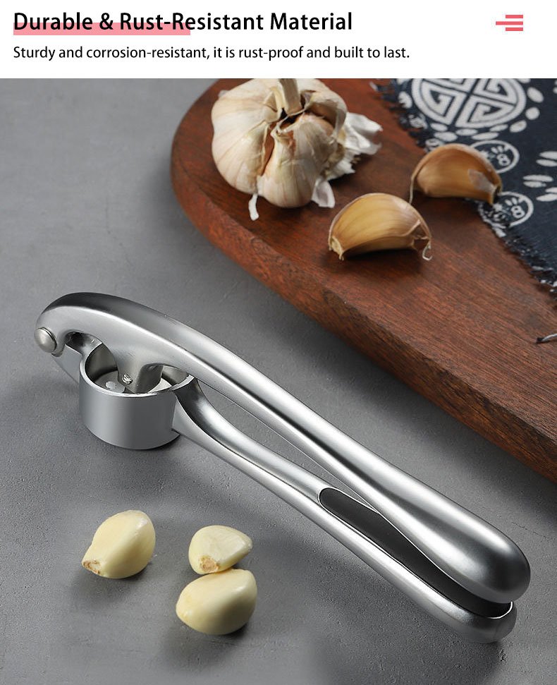 premium garlic press set easy to squeeze and clean, rust proof