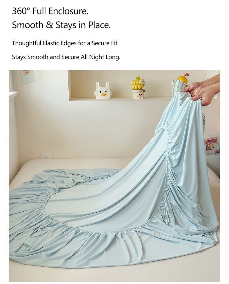 Summer Cooling Fitted Sheet Set - Instant Chill, Skin-Friendly & Breathable summer cooling fitted sheet set instant chill, skin friendly & breathable