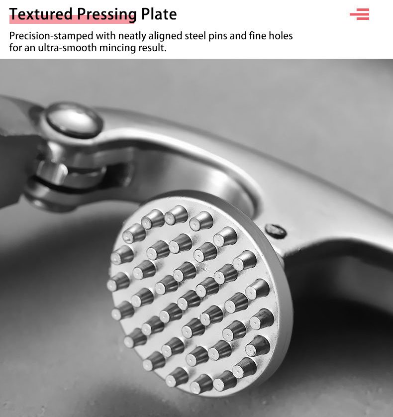 premium garlic press set easy to squeeze and clean, rust proof