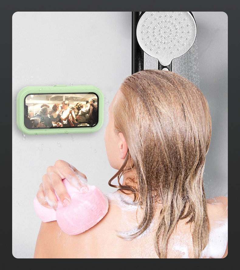 shower phone holder waterproof 360° rotatable retractable adjustable