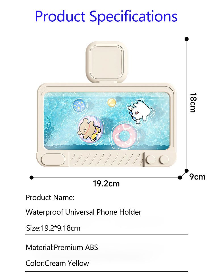 no drill bathroom waterproof phone holder