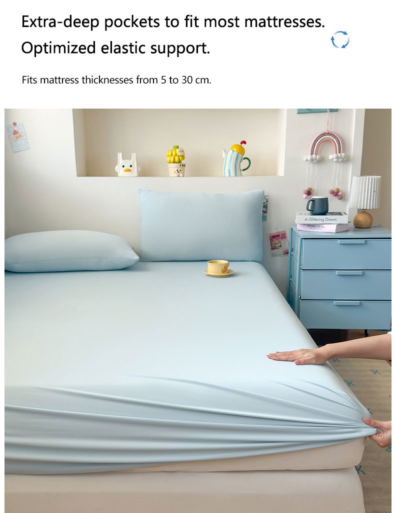 Summer Cooling Fitted Sheet Set - Instant Chill, Skin-Friendly & Breathable summer cooling fitted sheet set instant chill, skin friendly & breathable