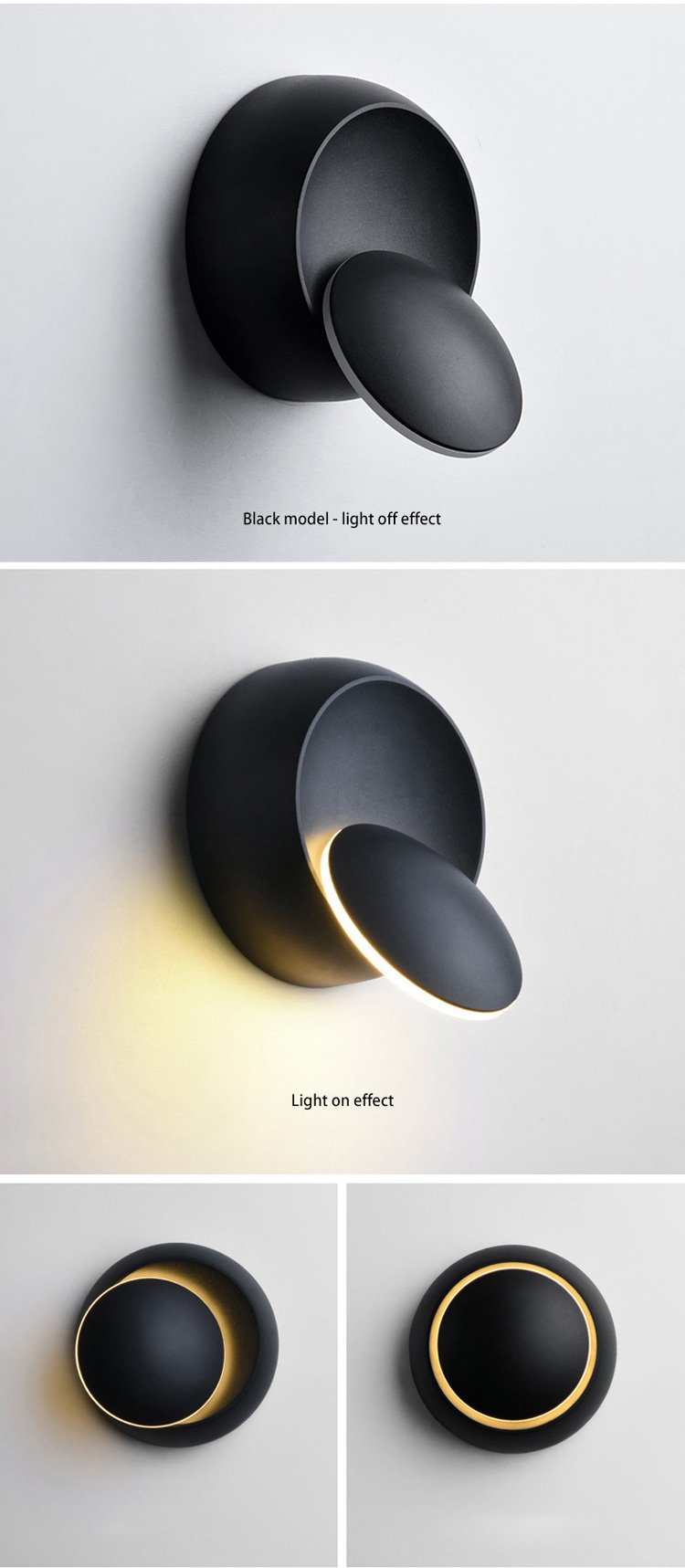360° rotatable modern led wall lamp